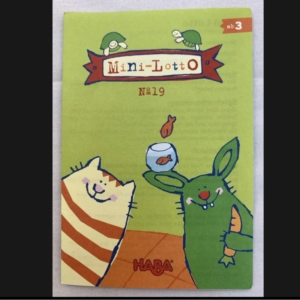 HABA Mini Lotto Number 19 Miniature Travel Tin Set of 4 Bingo From Germany